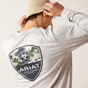 Men's Ariat CHARGER CAMO CORPS T-Shirt-GREY HEATHER