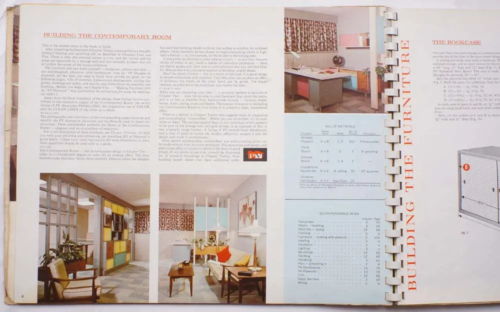 Mid Century Interior Design Recreation Rooms Book w Photos & Instructions 1961