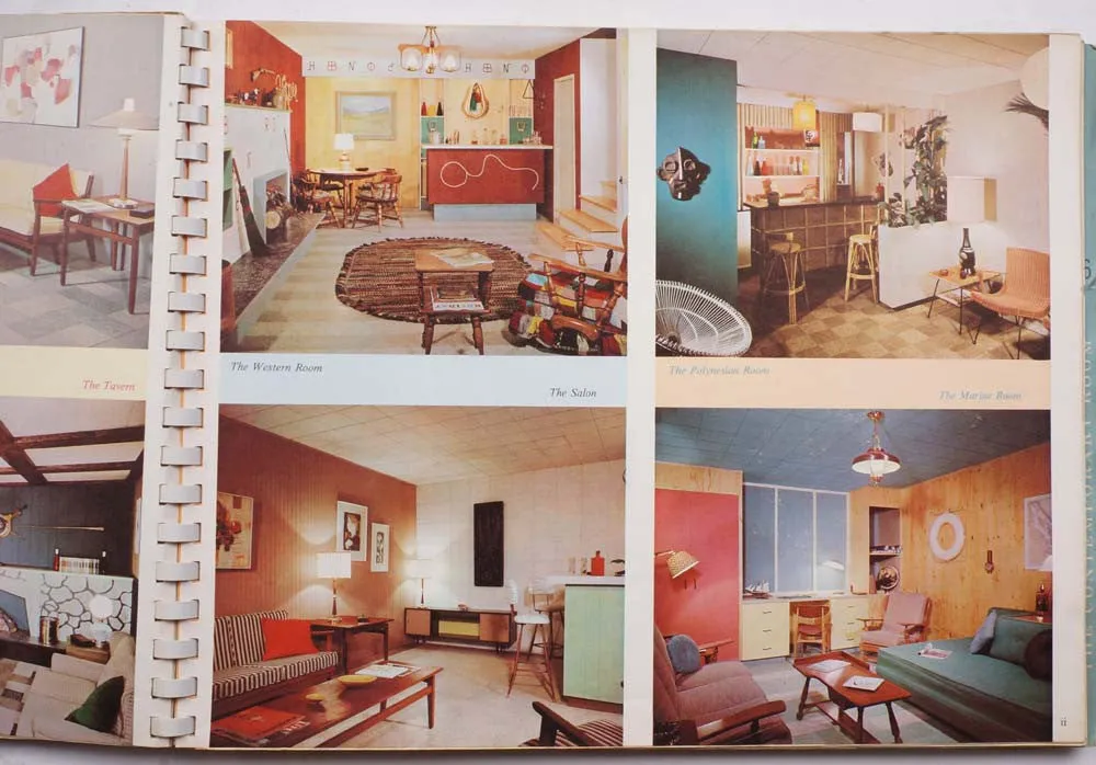 Mid Century Interior Design Recreation Rooms Book w Photos & Instructions 1961