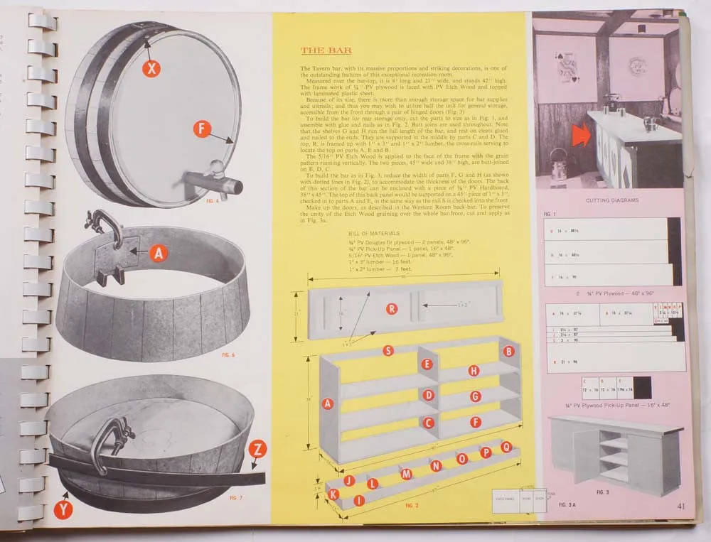 Mid Century Interior Design Recreation Rooms Book w Photos & Instructions 1961