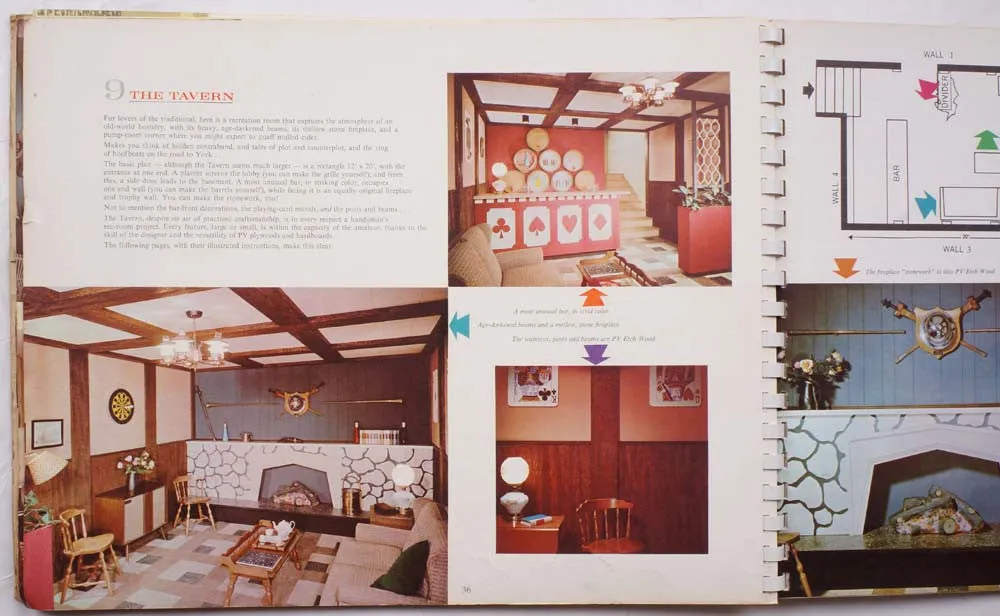 Mid Century Interior Design Recreation Rooms Book w Photos & Instructions 1961