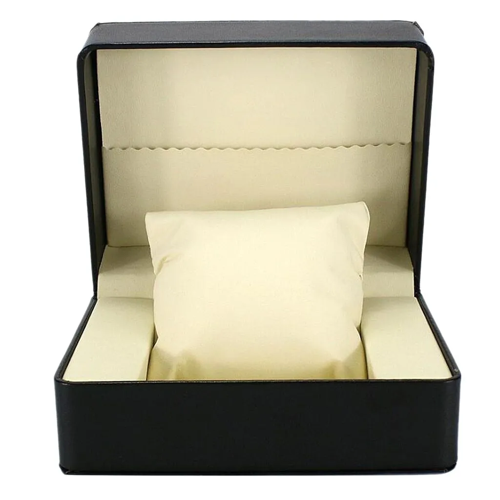 Minimalist Black Leather Single Slot Watch Box