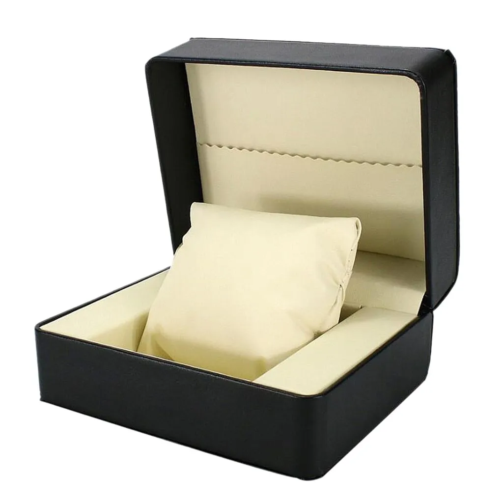 Minimalist Black Leather Single Slot Watch Box