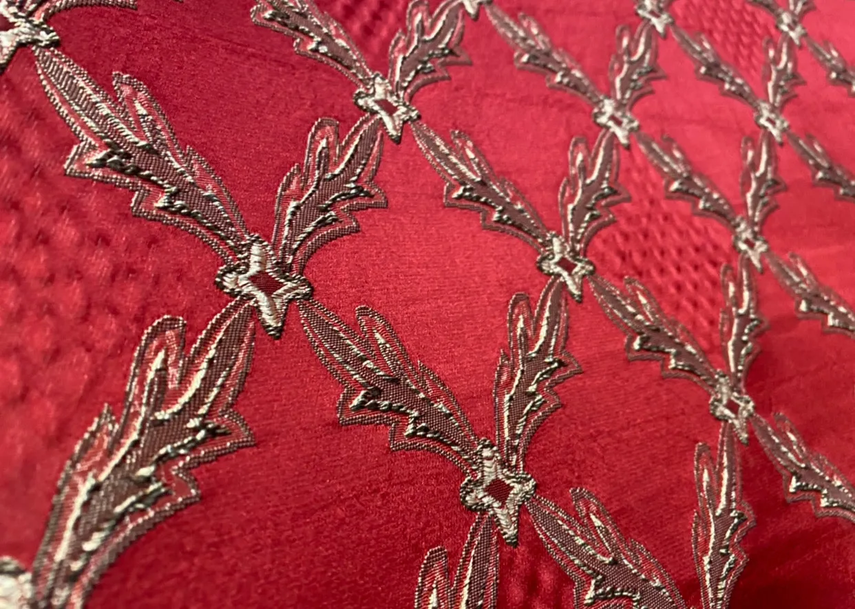 NEW Lady Cadence Antique Inspired Red Satin Brocade Upholstery Fabric