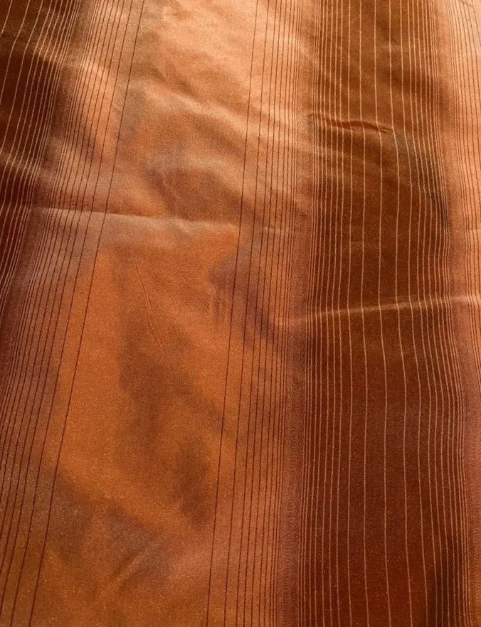 NEW Lady Eliza Burnt Orange Digital Stripes 100% Silk Taffeta Fabric