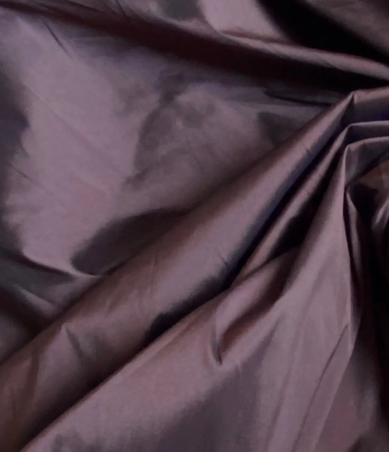 NEW Lady Frank Light Designer “Faux Silk” Taffeta Fabric Made in Italy Chocolate Brown with Black Iridescence