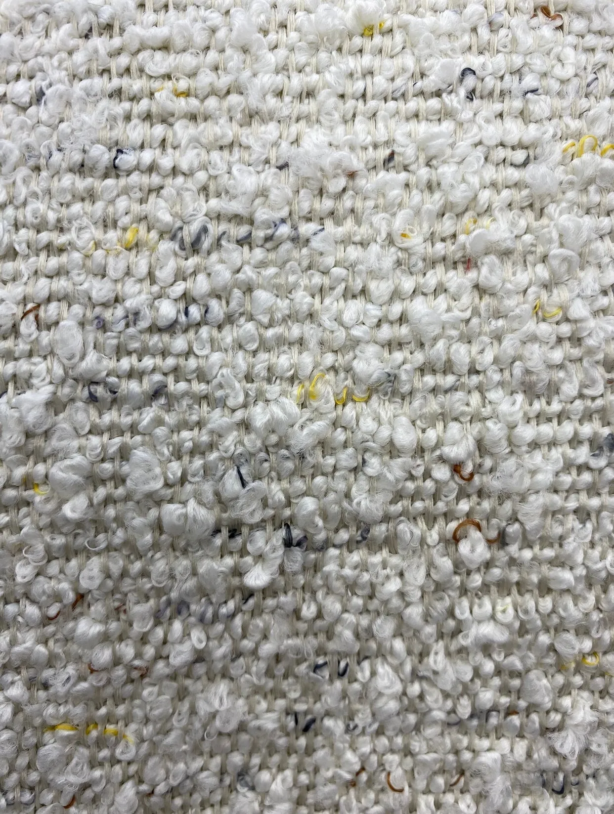 NEW Lady Jane Designer Upholstery Boucle Fabric in White Melange