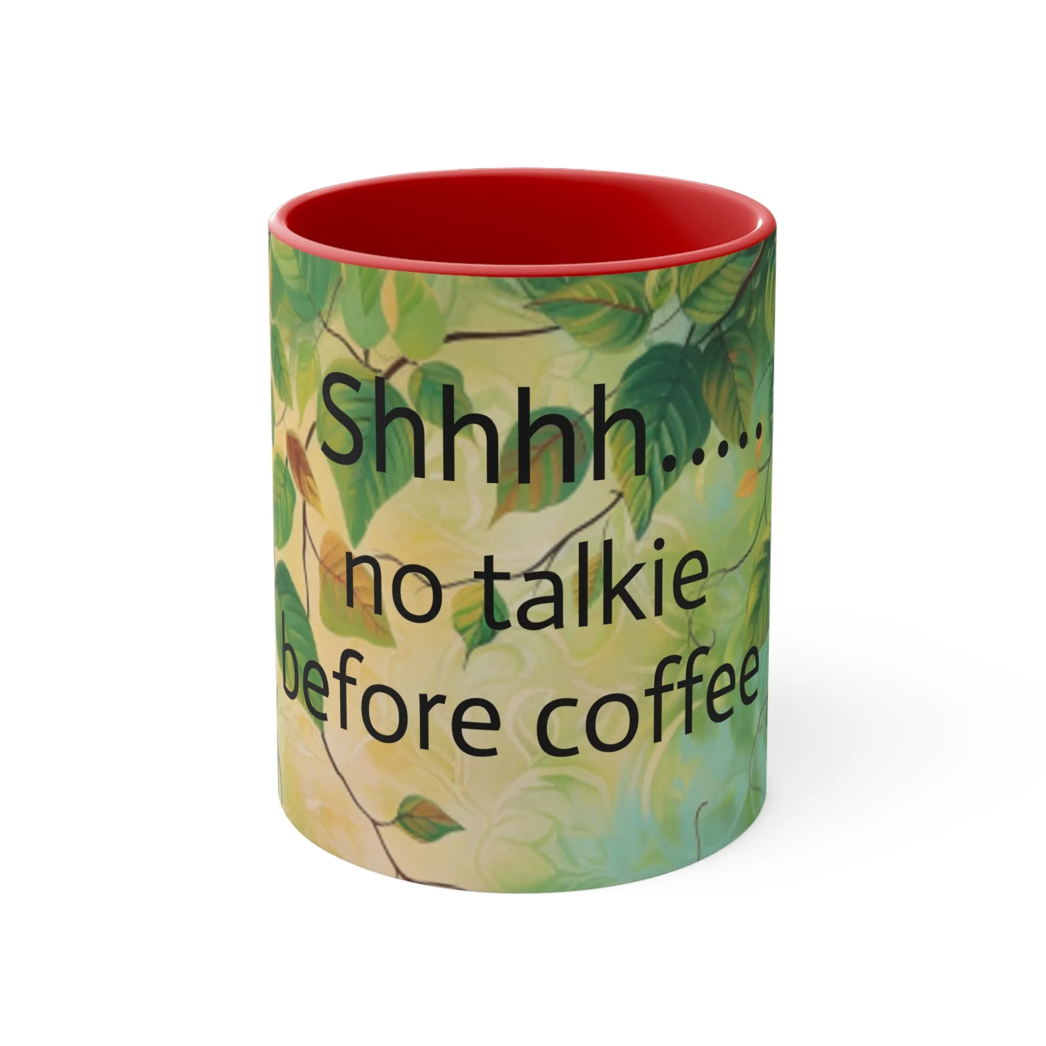 No Talkie Before Coffee Accent Coffee Mug, 11oz