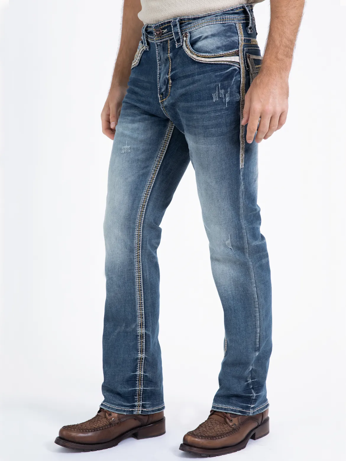 Pantalón para Hombre de Mezclilla Vaquero PLATINI (Heavy Denim) PL10321