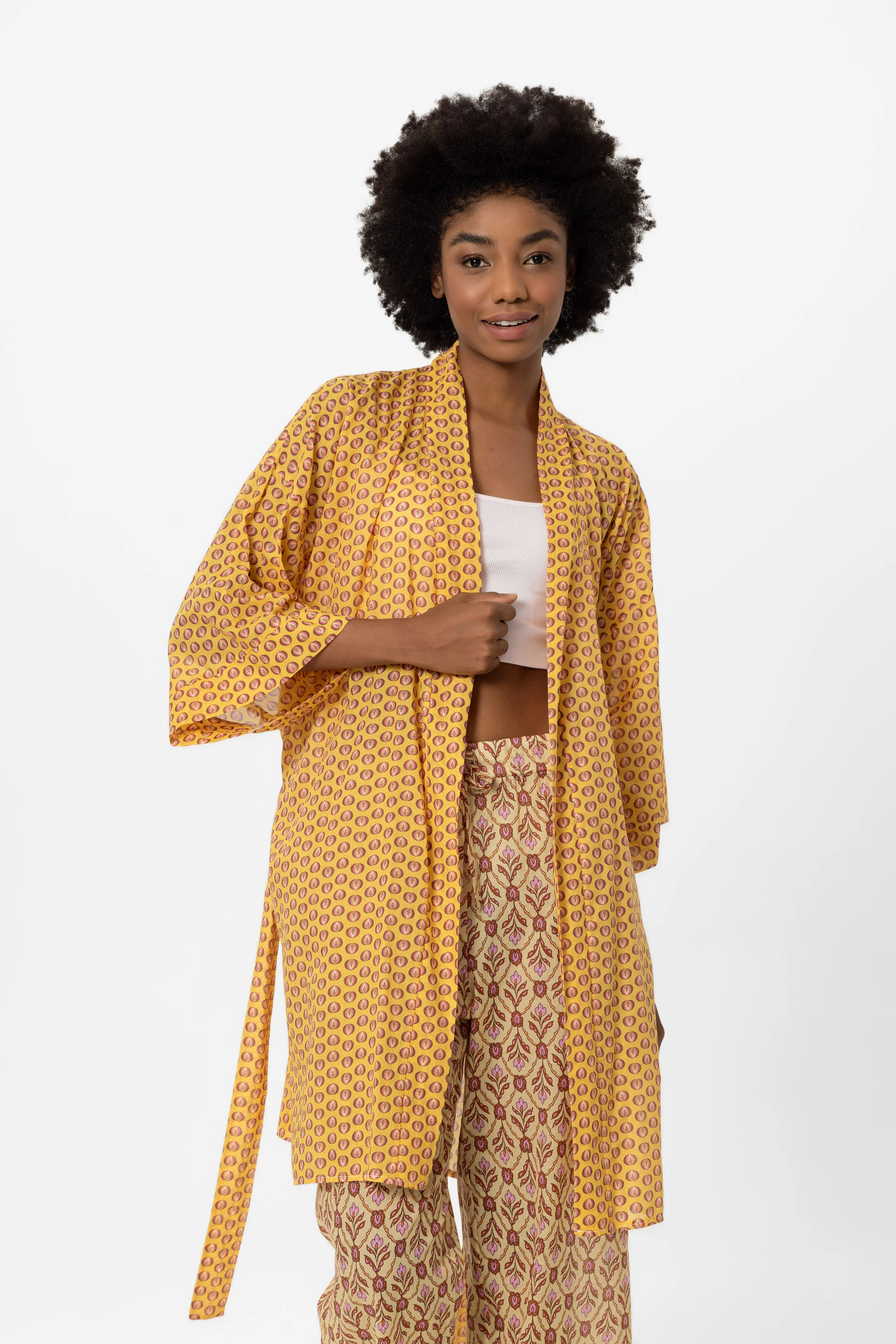 Sarı Aria kimono Kimono