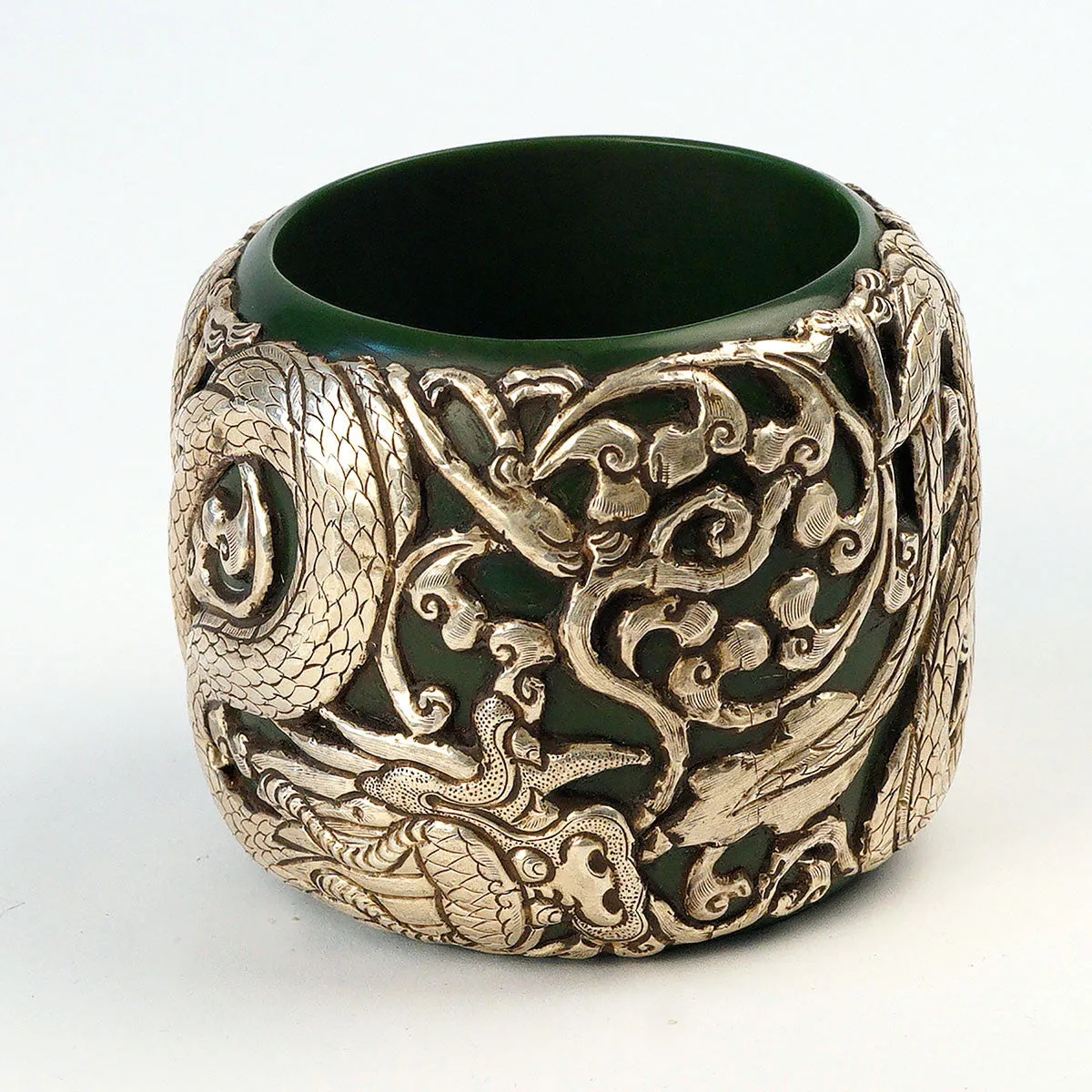 Tibetan Vintage Tribal Silver Dragon Bracelet