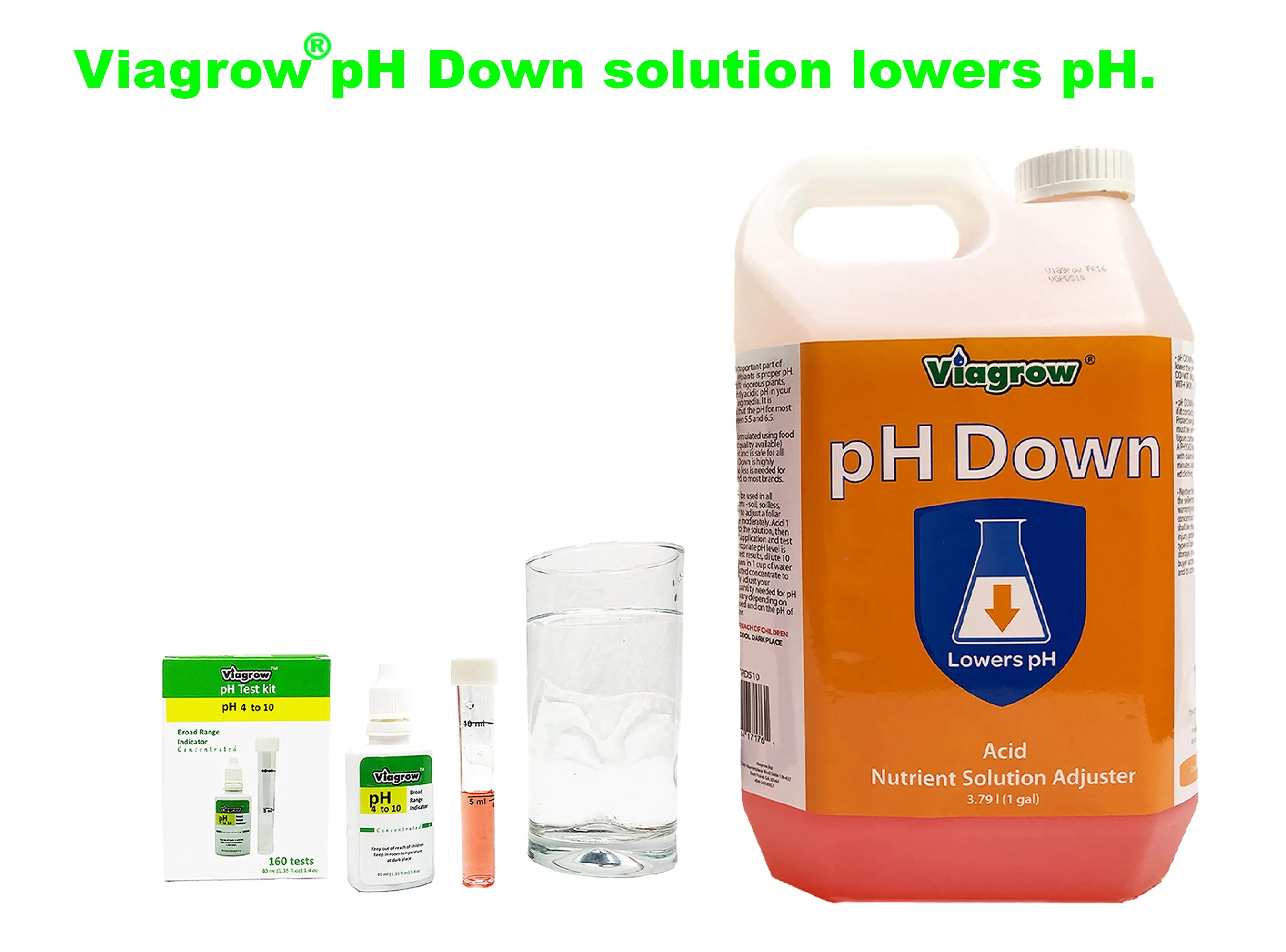 Viagrow 1 Gallon pH Down Liquid Nutrient Adjusting Solution - Acid (Case of 6)