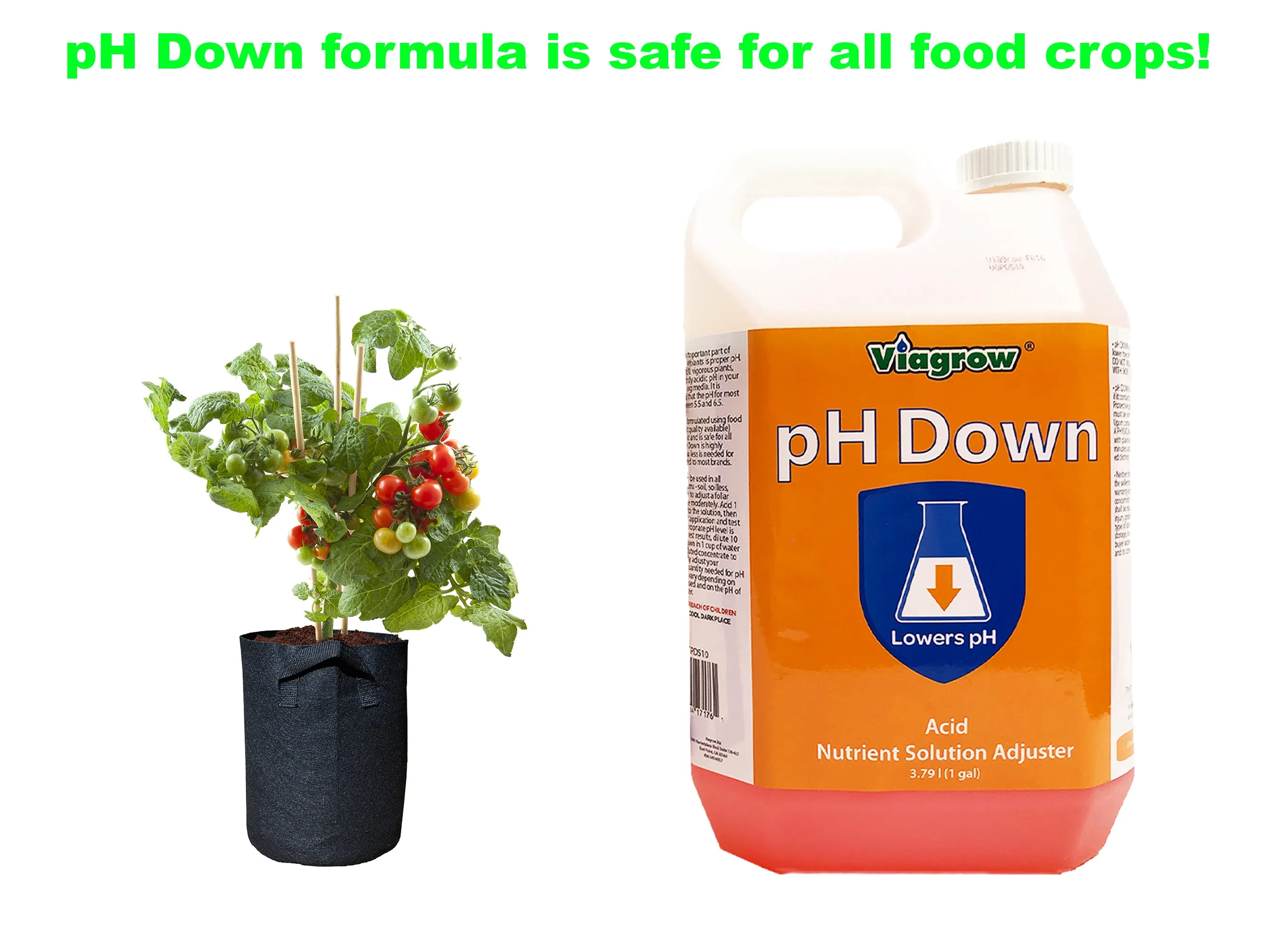 Viagrow 1 Gallon pH Down Liquid Nutrient Adjusting Solution - Acid (Case of 6)