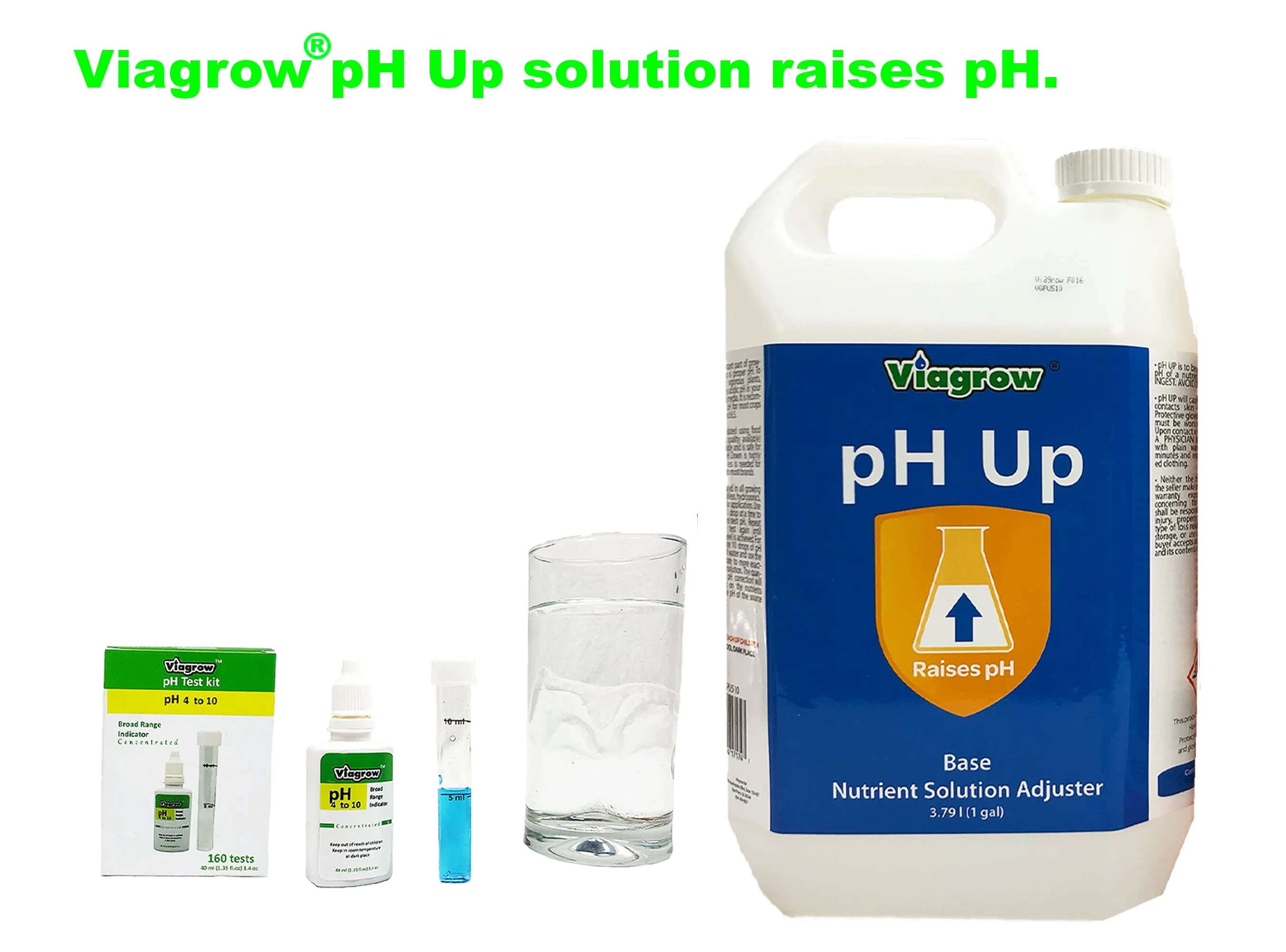 Viagrow 1 Gallon pH Up Liquid Nutrient Adjusting Solution - Base (Case of 6)