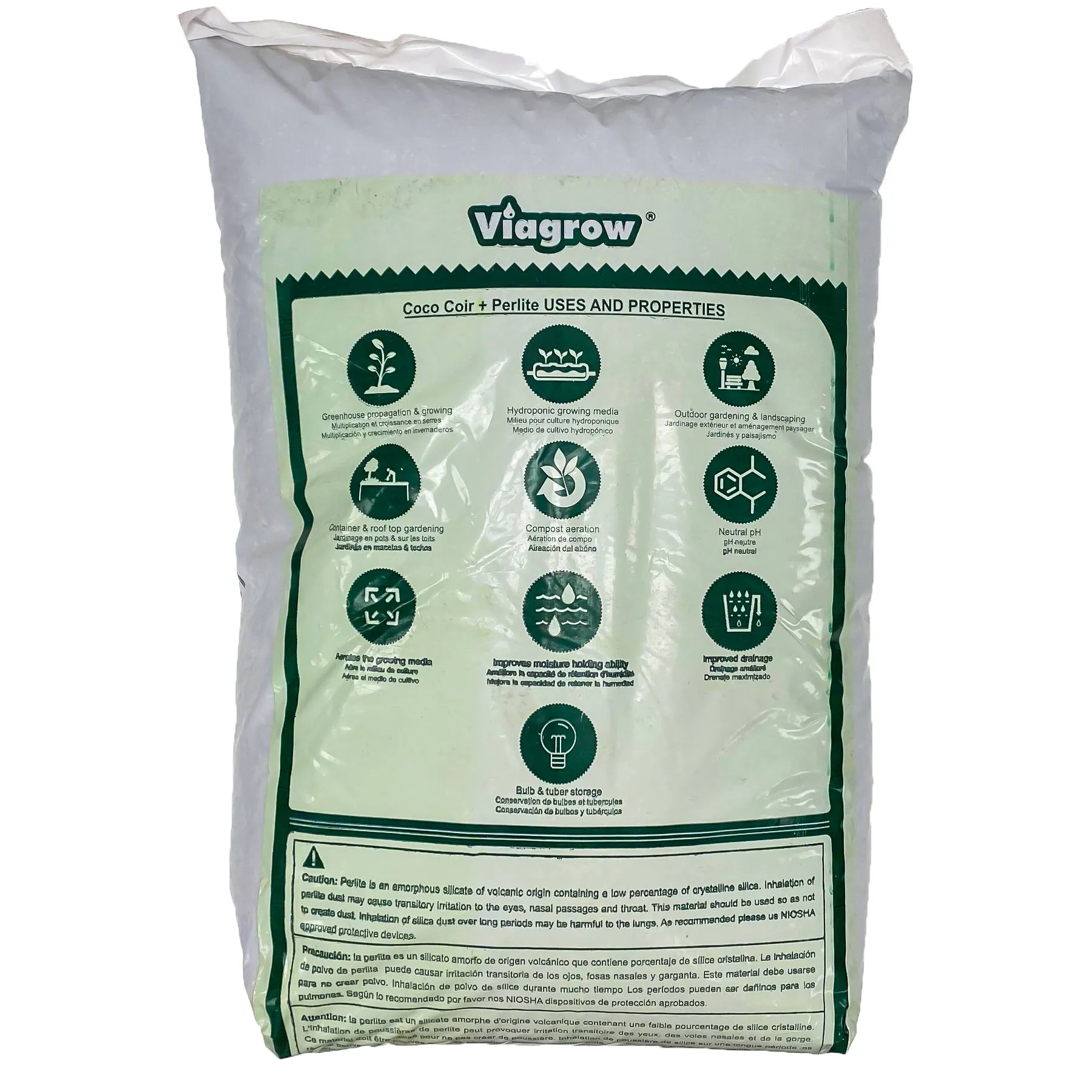 Viagrow 50L Coco Coir Plus Perlite Premium Grow Media, 70% Coir and 30% Perlite (Pallet of 72)