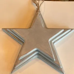 Wooden Stars (Grey Set of 3)